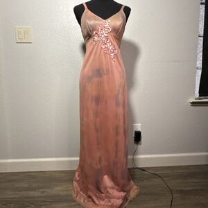 Gossard Artemis Babydoll Dress Sz 40 Pink Floral Embroidered Fairy Vintage